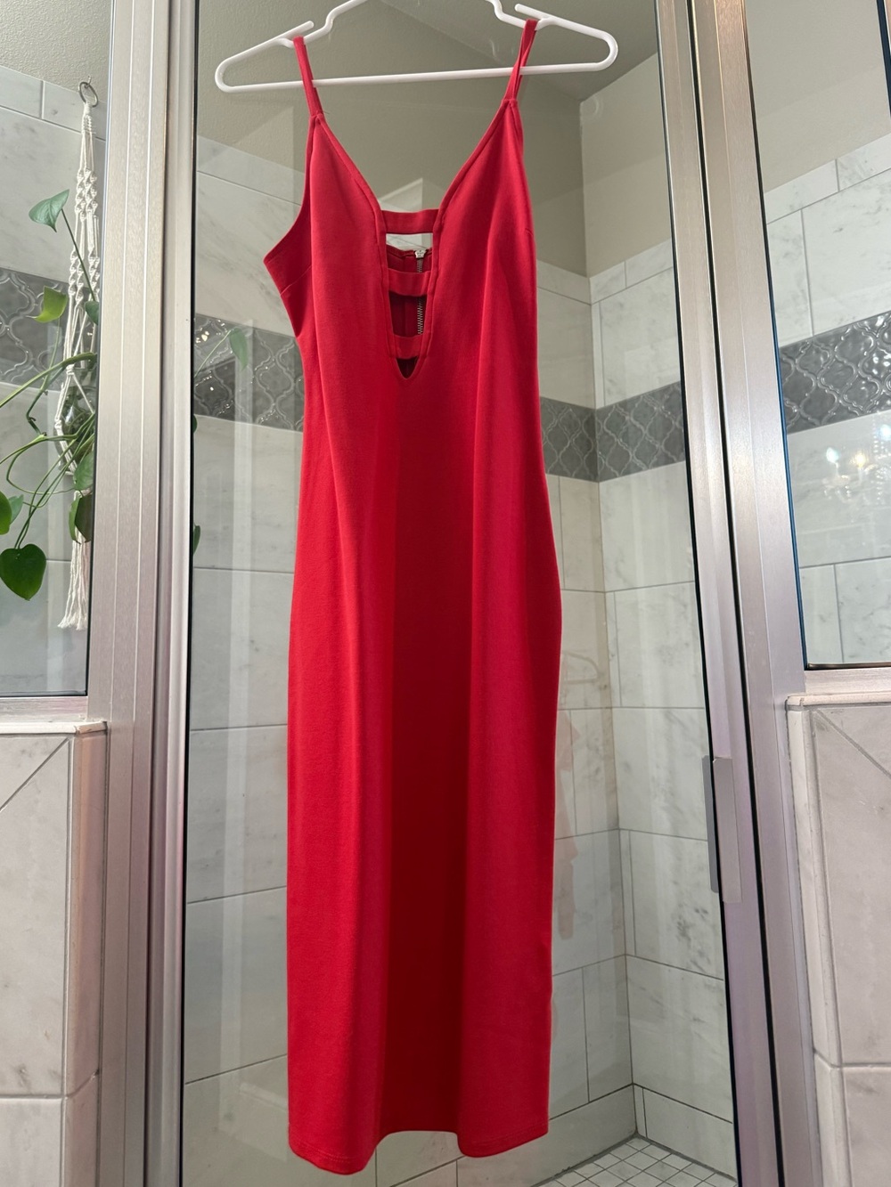 NEW Gianni Bini Red Strappy Cutout Midi Dress